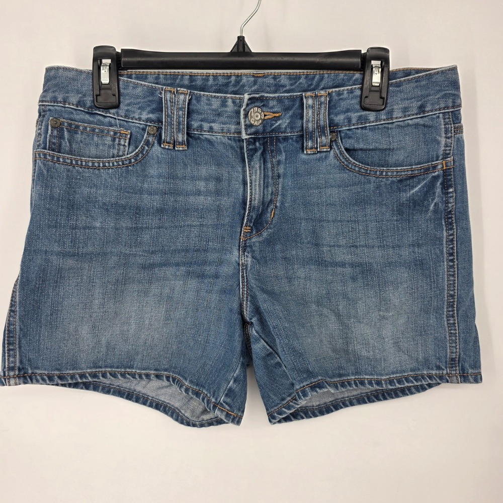 Gap Factory Women's Medium Wash Denim Shorts 100% Cotton Mid Rise Blue Size 10